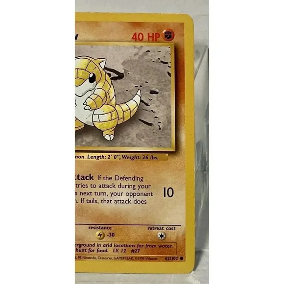 Sandshrew 62/102 Base Set Unlimited 1999-2000 WOTC Pokemon LP Vintage - Picture 2 of 12